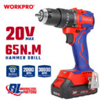 Aku. kompaktna udarna bušilica bez četkica (set), 20V (Li-Ion) – WORKPRO WP390019