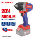 Aku. udarni ključ 20V (bez četkica), 850 Nm - WORKPRO WP390213