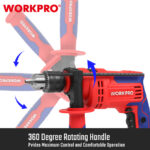 Električna udarna bušilica 710W, 13mm – WORKPRO WP470200 - Slika 9