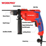 Električna udarna bušilica 710W, 13mm (Top cena) – WORKPRO WP470203 - Slika 3