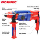 Udarna čekić bušilica SDS-Plus, 800W – WORKPRO WP470400 - Slika 4