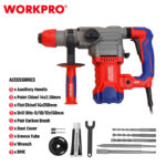 Električna čekić-bušilica SDS+, 1500W (5,5 J) – WORKPRO WP470401 - Slika 4
