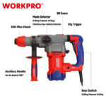 Električna čekić-bušilica SDS+, 1500W (5,5 J) – WORKPRO WP470401 - Slika 5