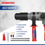 Električna rotaciona čekić bušilica SDS-MAX, 1500W (10 J) – WORKPRO WP470405 - Slika 3