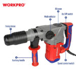Električna rotaciona čekić bušilica SDS-MAX, 1500W (10 J) – WORKPRO WP470405 - Slika 6
