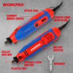 Električna mini brusilica (biaks) u setu sa priborom (211 dodataka) - WORKPRO WP472411 - Slika 2