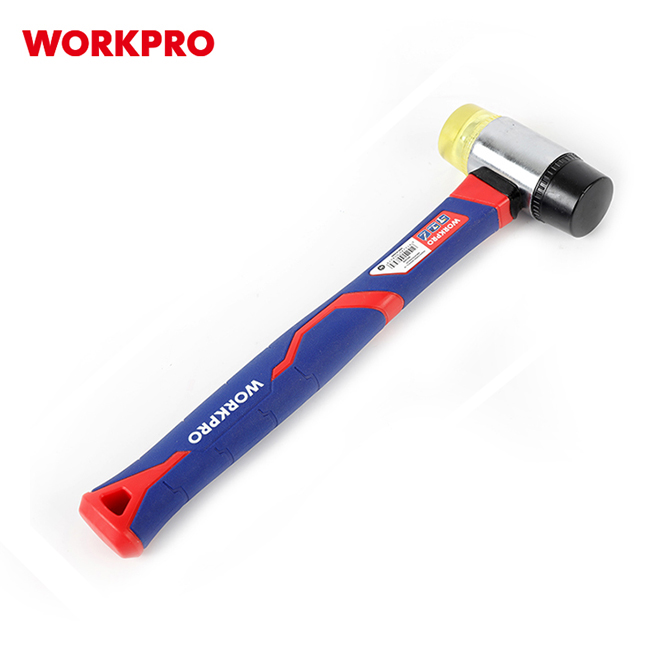 WP241036 1 Čekić dvostrani (guma/plastika) sa drškom od fiberglasa – WORKPRO WP241036 - Slika 1