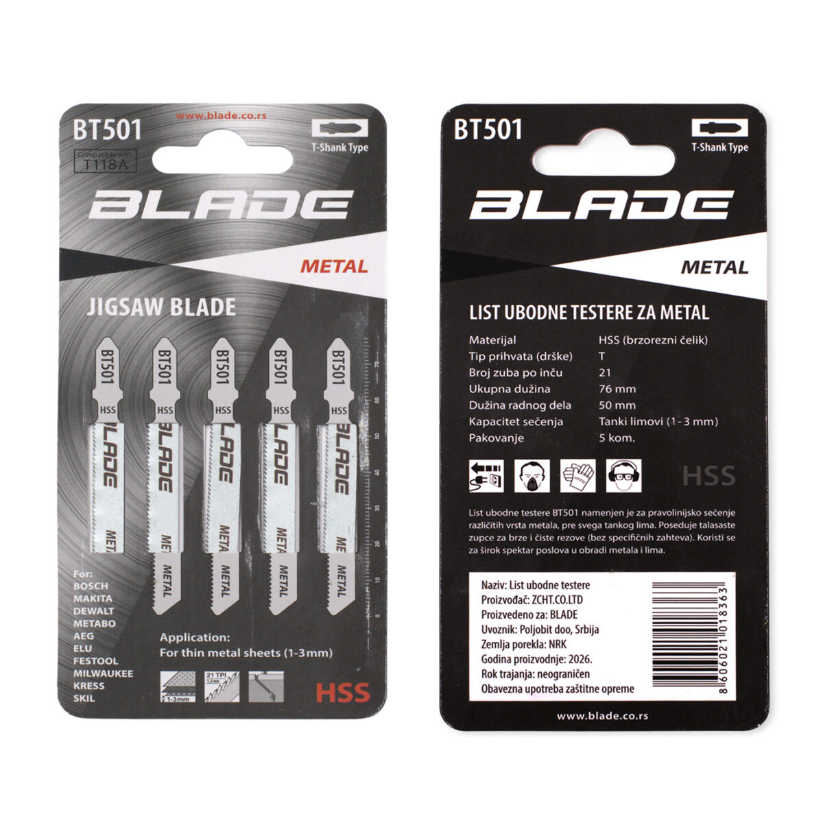 Listovi ubodne testere za metal - BLADE BT501 - Slika 4